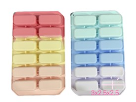 Molde silicona 12 rectangulos con tapa 